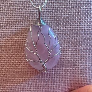 Sterling Silver Rose Quartz Pendant Necklace